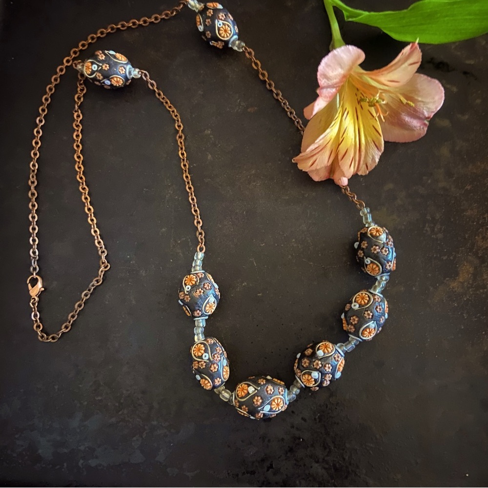Floral Beaded Necklace - Beautiful